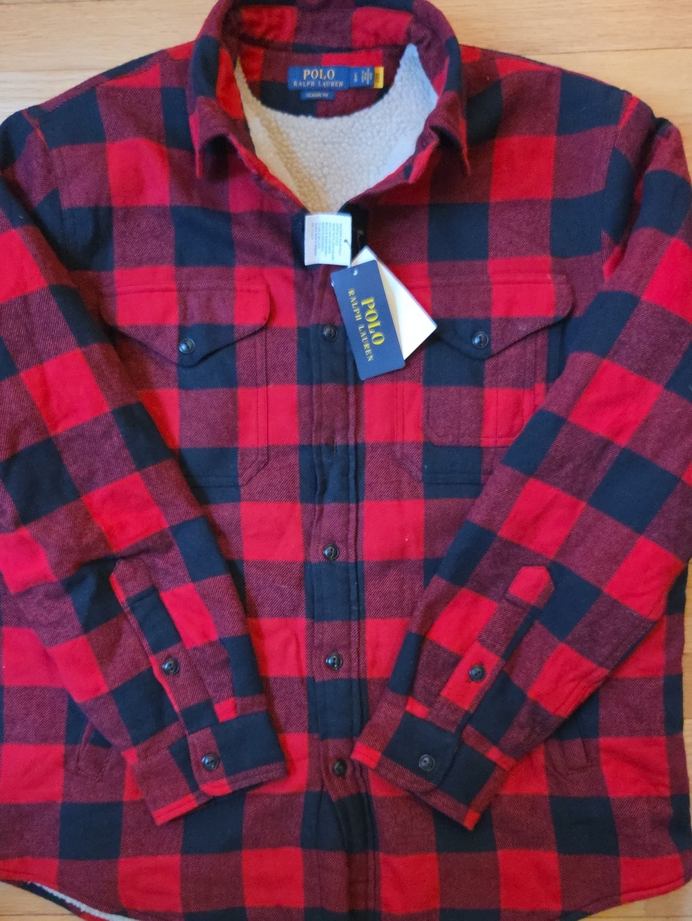 NWT Polo Ralph Lauren Fleece Lined Buffalo Plaid Shirt Jacket - Men's L
